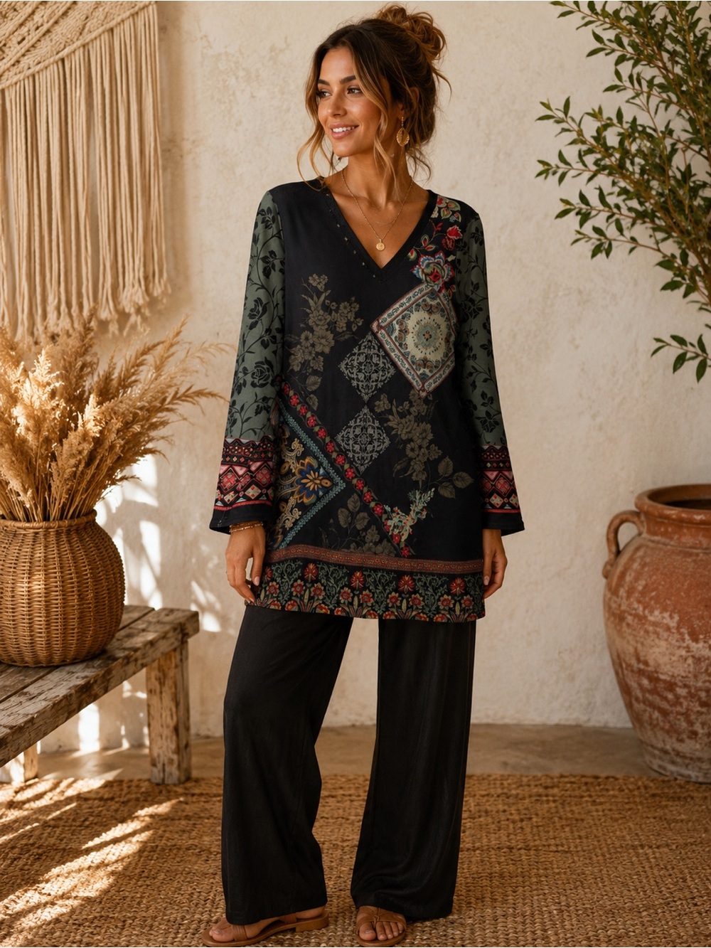 NorthStyle Floral Tunic Oversized Small